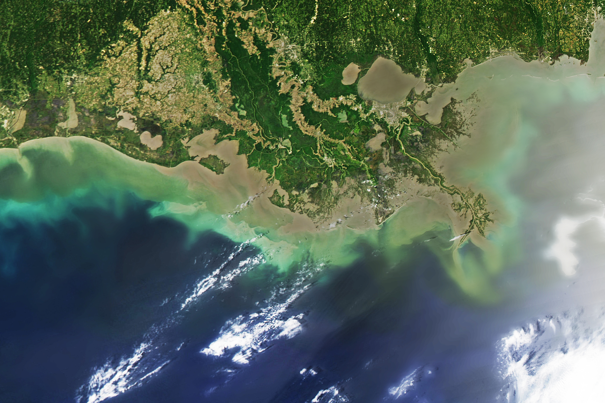 oil spill cleanup Los Angeles, CA - Satellite image of coastline